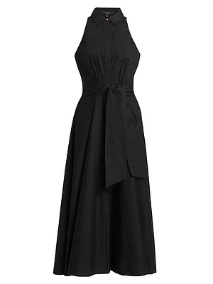 Chelsea Stretch-Cotton Poplin Tie-Waist Shirtdress