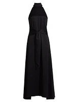 Jocelyn Satin Tie- Front Maxi Dress