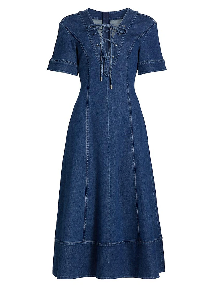 Dahlia Denim Fit & Flare Dress