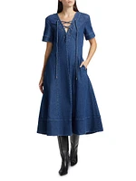 Dahlia Denim Fit & Flare Dress