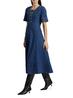 Dahlia Denim Fit & Flare Dress