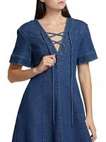 Dahlia Denim Fit & Flare Dress
