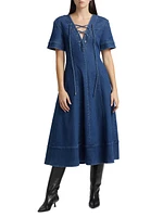 Dahlia Denim Fit & Flare Dress