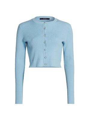 Zoe Rib-Knit Cropped Cardigan