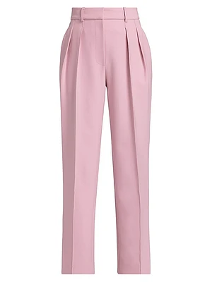Pleat Front Cropped Pants