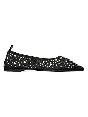 Crystal-Embellished Ballet Flats