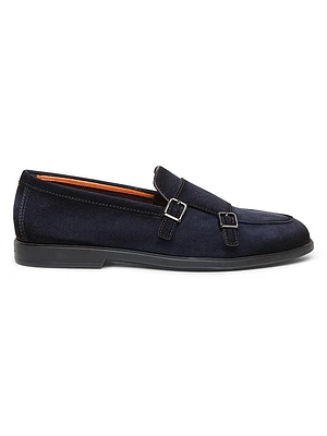 Malibu Double-Buckle Suede Loafers