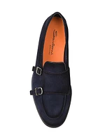 Malibu Double-Buckle Suede Loafers
