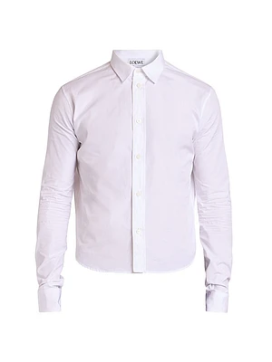 Cotton-Blend Button-Front Shirt