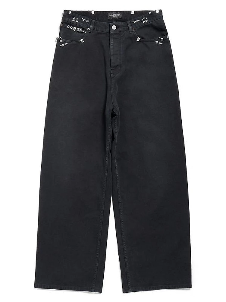 Pierced Baggy Jeans