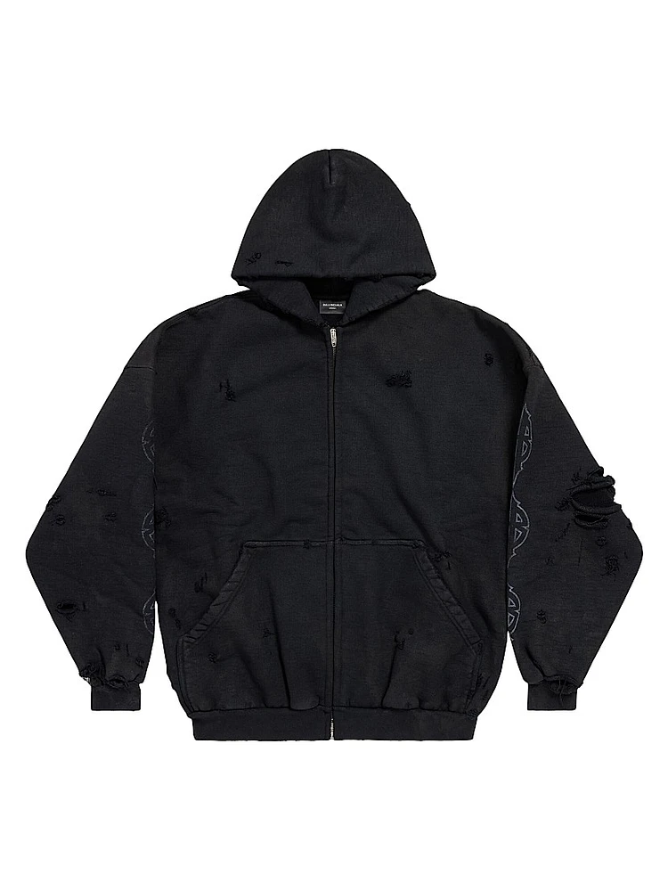Paris Moon Outerwear Zip-Up Oversized Hoodie