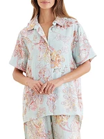 Coco Resort Floral Linen Pajama Shirt