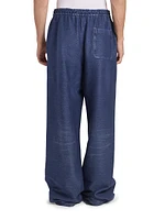 Cotton Drawstring Straight-Leg Pants