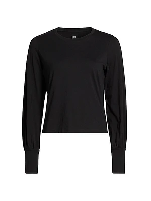 Crewneck Pima Cotton Long-Sleeve Sweater