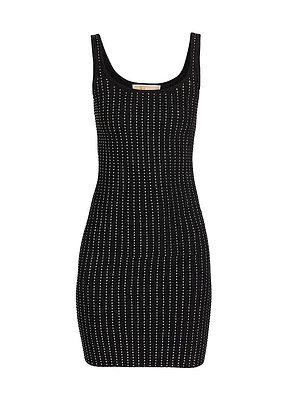 Crystal-Embellished Sleeveless Mini-Dress