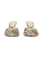 Mews 90MM Check Linen-Blend Mules
