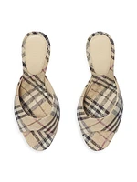 Mews 90MM Check Linen-Blend Mules