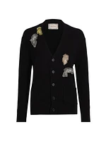 Wire Oyster Appliqué Cashmere Cardigan