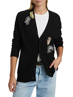 Wire Oyster Appliqué Cashmere Cardigan