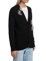 Wire Oyster Appliqué Cashmere Cardigan