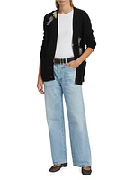 Wire Oyster Appliqué Cashmere Cardigan