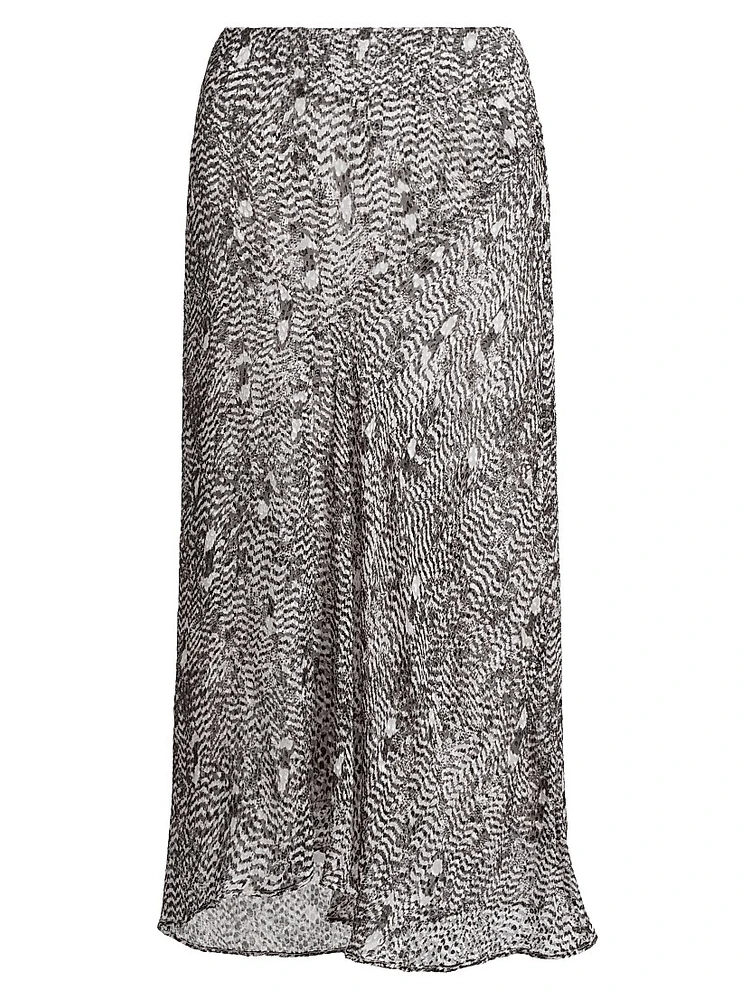 Lisanne Silk-Blend Printed Midi-Skirt