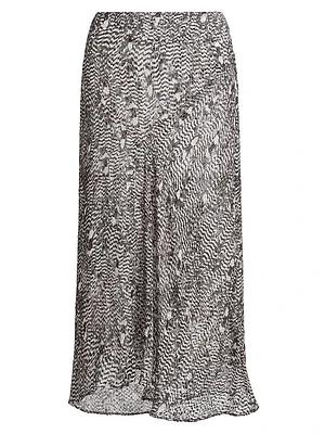 Lisanne Silk-Blend Printed Midi-Skirt