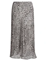 Lisanne Silk-Blend Printed Midi-Skirt
