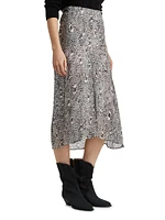 Lisanne Silk-Blend Printed Midi-Skirt