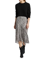 Lisanne Silk-Blend Printed Midi-Skirt