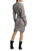 Cleora Printed Silk-Blend Tie Dress