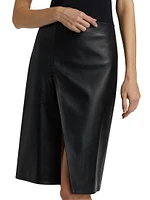Ekare Leather Slit Skirt