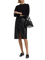 Ekare Leather Slit Skirt