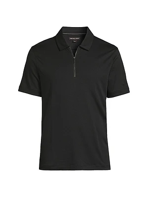 Sleek Interlock Zip Polo Shirt