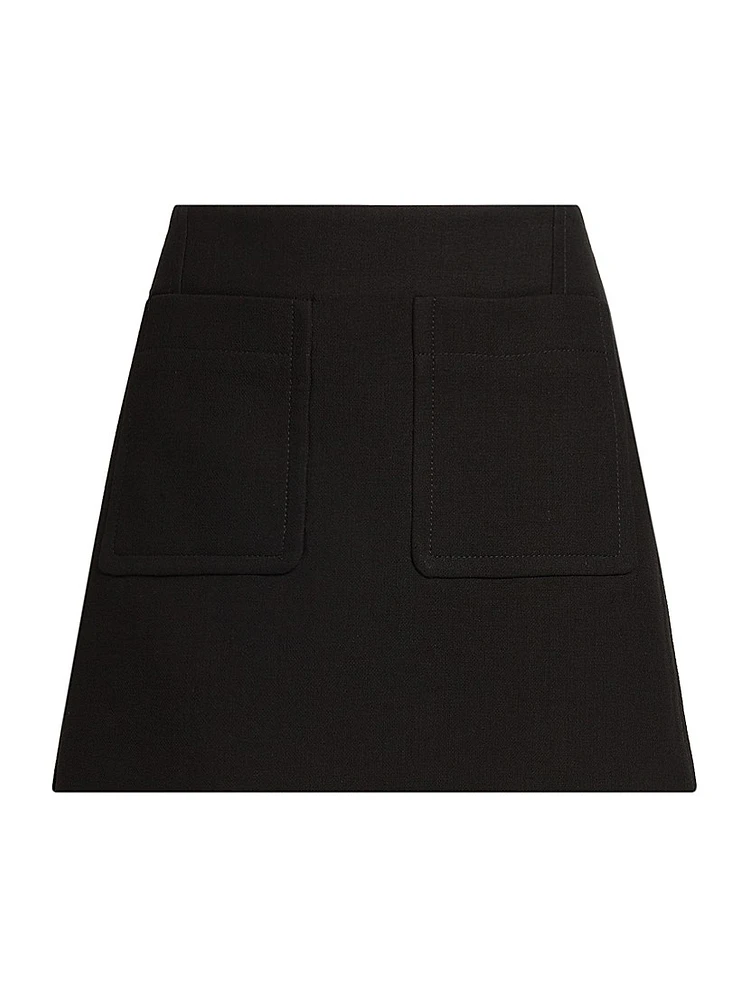 Double Cotton A-Line Miniskirt