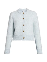 Bouclé Knit Crewneck Cardigan