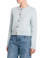 Bouclé Knit Crewneck Cardigan