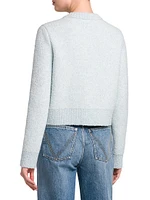 Bouclé Knit Crewneck Cardigan