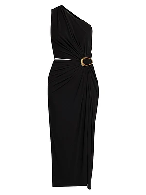 Crepe Jersey Cut-Out Midi-Dress