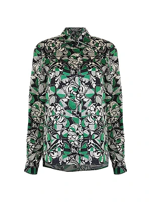 Graphic Floral Silk Shirt