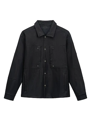 Red Light District Faux Leather Shirt Jacket