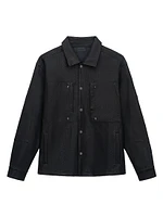 Red Light District Faux Leather Shirt Jacket