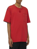 Skull Embroidered Cotton T-Shirt