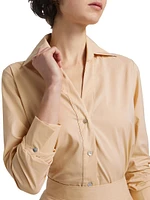 Atena Cotton-Blend Button-Front Shirt