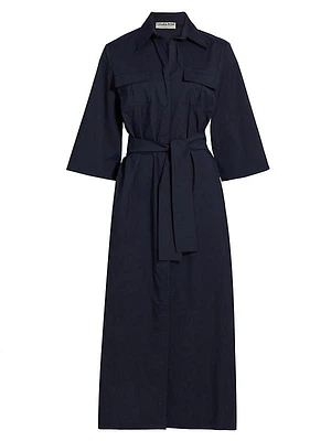 Erdid Belted Cotton Maxi Dress