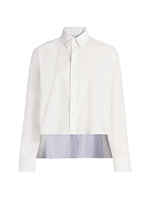 Striped Cotton Button-Front Shirt