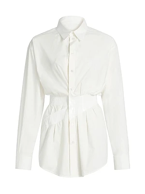 Taped Cotton Button-Front Shirt