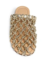 Nour Knot Woven Metallic Mules