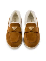 Suede and Shearling Loafers