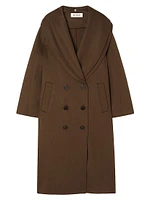 Double-Faced Wool Scarf Coat